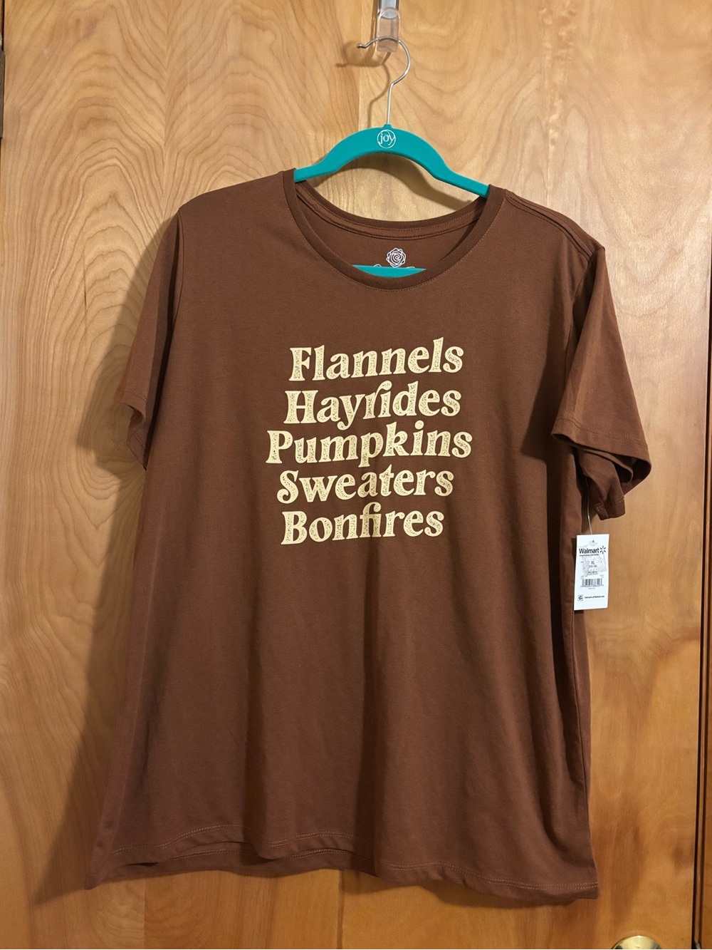 Positive Tees Short Sleeve Graphic Tee with Fall Typography NWT